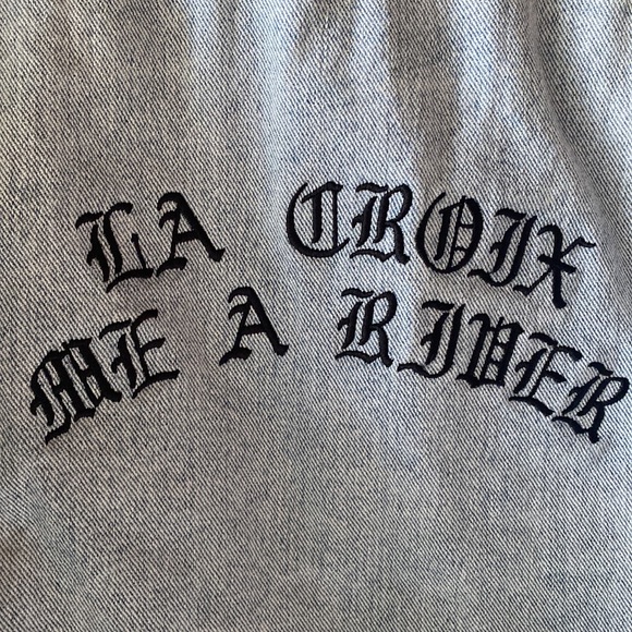 Vintage Levi’s Denim Jacket M Custom Stitching La Croix Me A River Gypsy - Picture 2 of 12